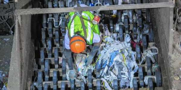 Plastic Film in Recycling Center